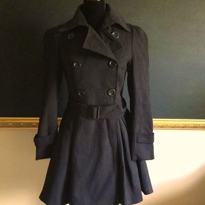 Women’s Trendy Double Breasted Belted Swing Coat